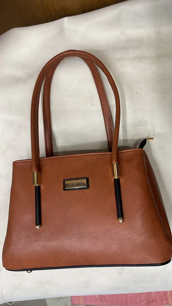 Brown_Pu_Leather_Structured_Tote_Bag_For_Women