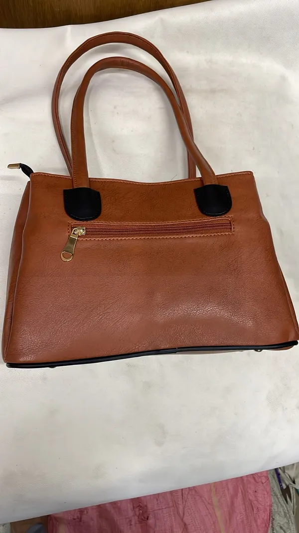 Brown_Pu_Leather_Structured_Tote_Bag_For_Women