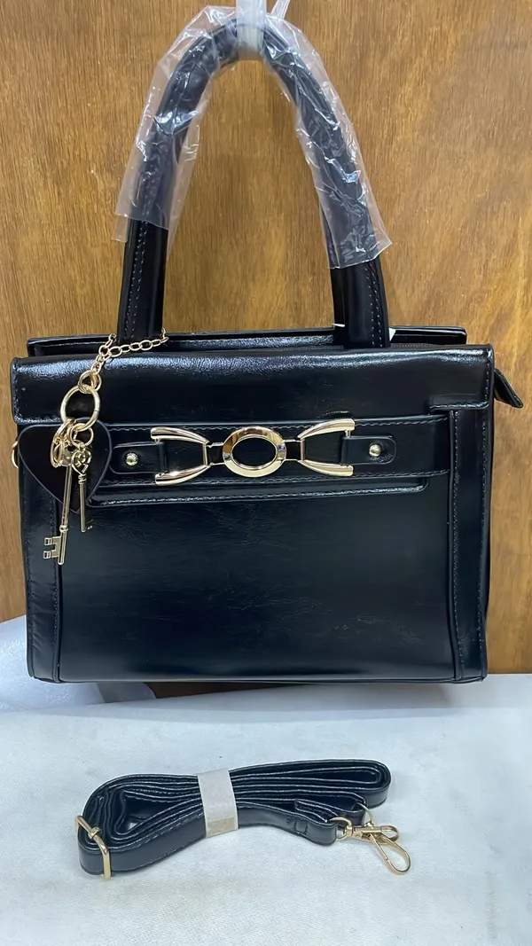 Black_Pu_Leather_Structured_Handbag_For_Women