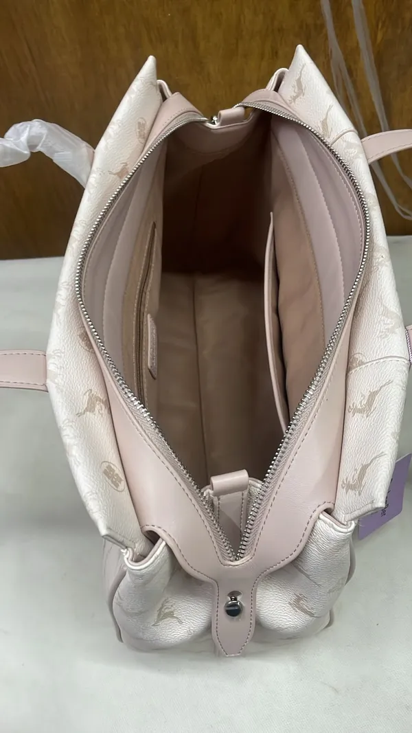 White_Pu_Leather_Printed_Tote_Bag_For_Women