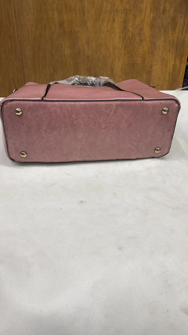 Pink_Pu_Leather_Structured_Tote_Bag_For_Women