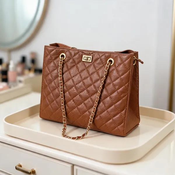 Brown_Pu_Leather_Quilted_Shoulder_Bag_For_Women