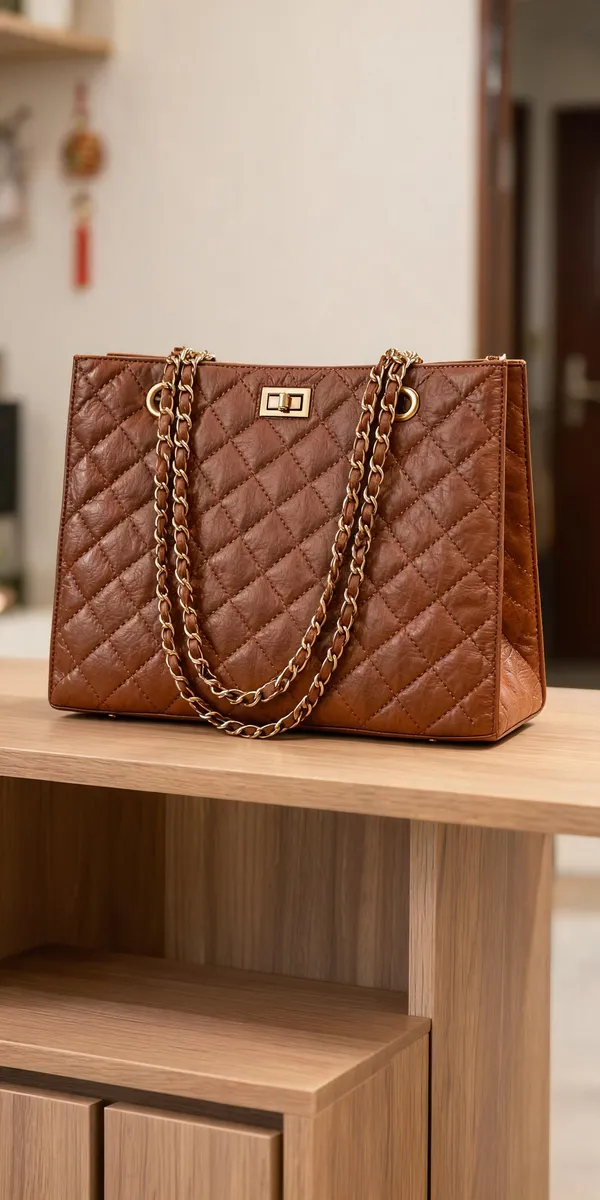 Brown_Pu_Leather_Quilted_Shoulder_Bag_For_Women