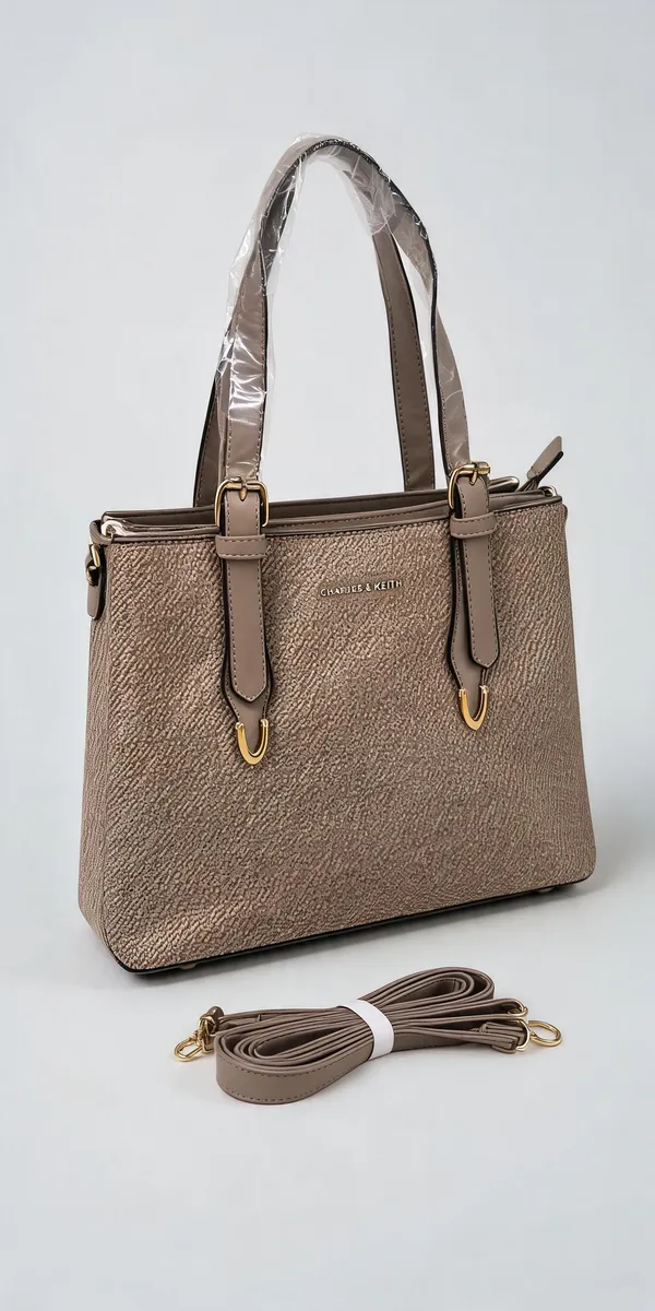 Beige_Pu_Leather_Structured_Tote_Bag_For_Women