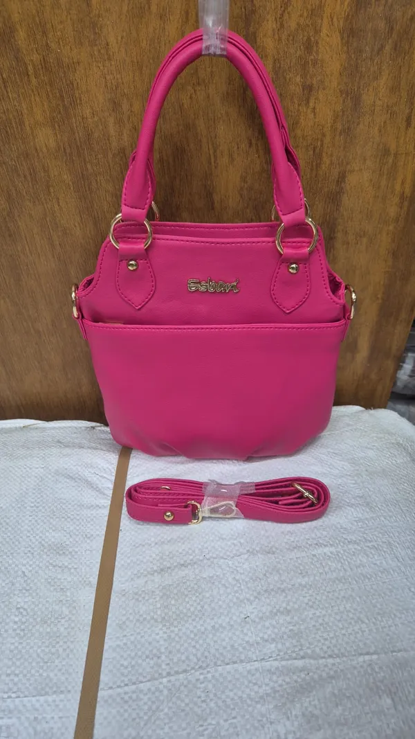 Pink_Pu_Leather_Structured_Handbag_For_Women