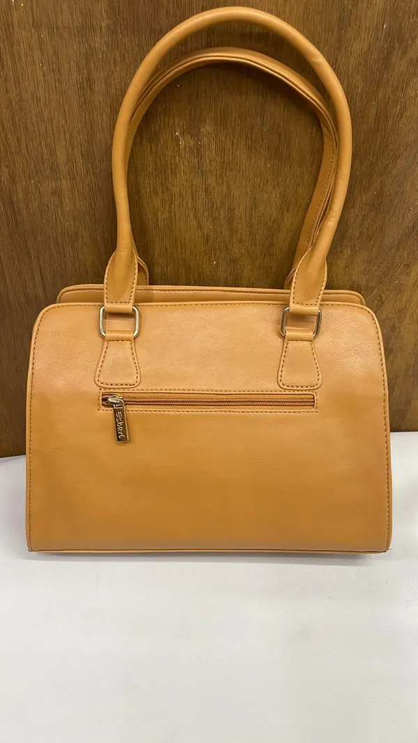 Tan_Pu_Leather_Structured_Handbag_For_Women