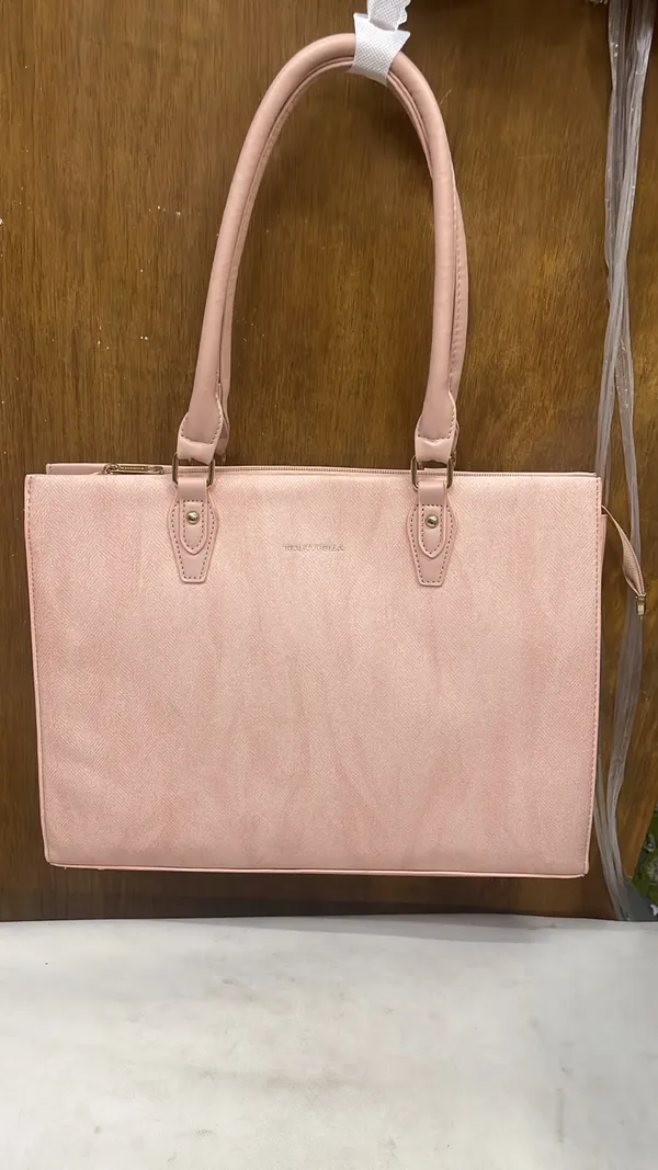 Pink_Pu_Leather_Textured_Tote_Bag_For_Women