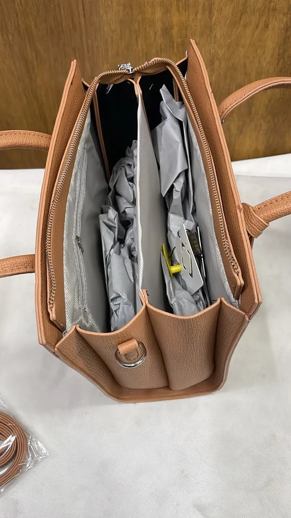 Tan_Pu_Leather_Structured_Tote_Bag_For_Women