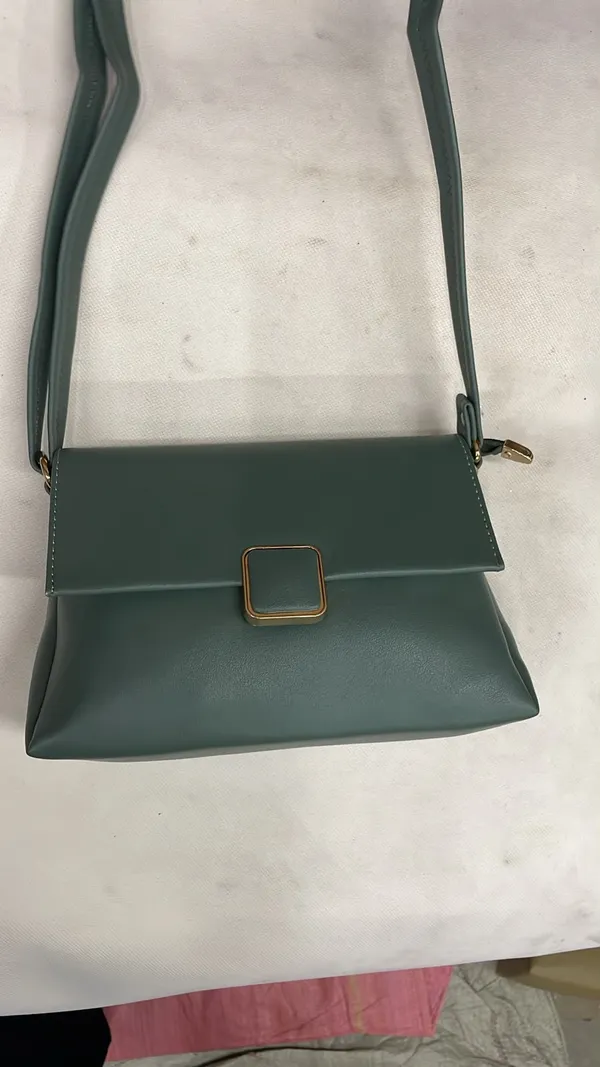 Green_Pu_Leather_Structured_Crossbody_Bag_For_Women