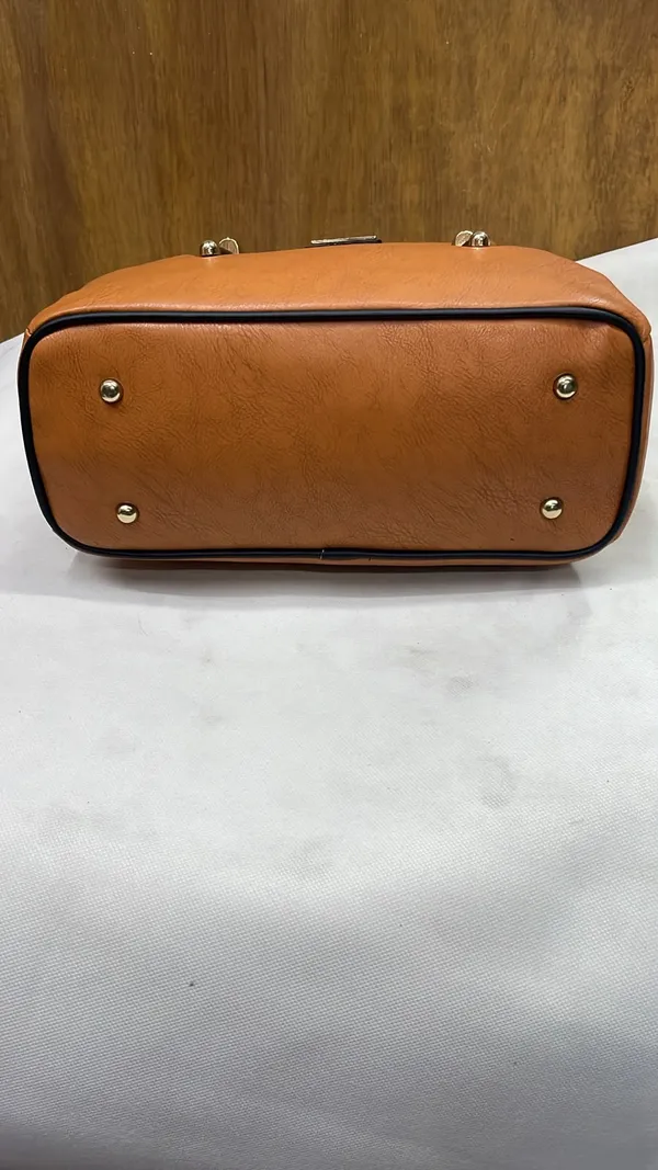 Tan_Pu_Leather_Tote_Bag_For_Women