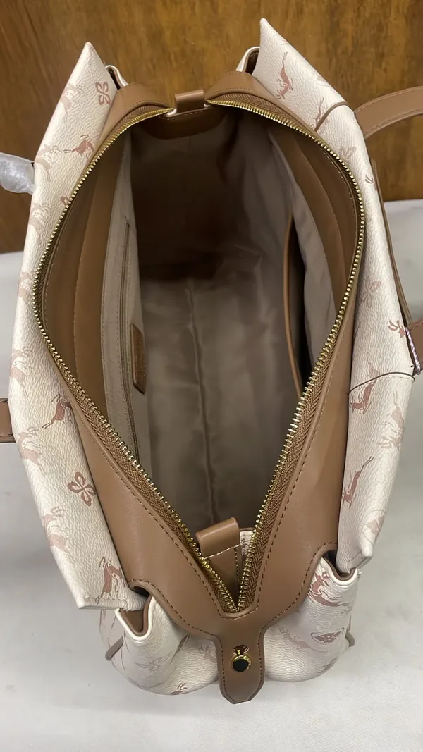 Cream_Pu_Leather_Printed_Tote_Bag_For_Women
