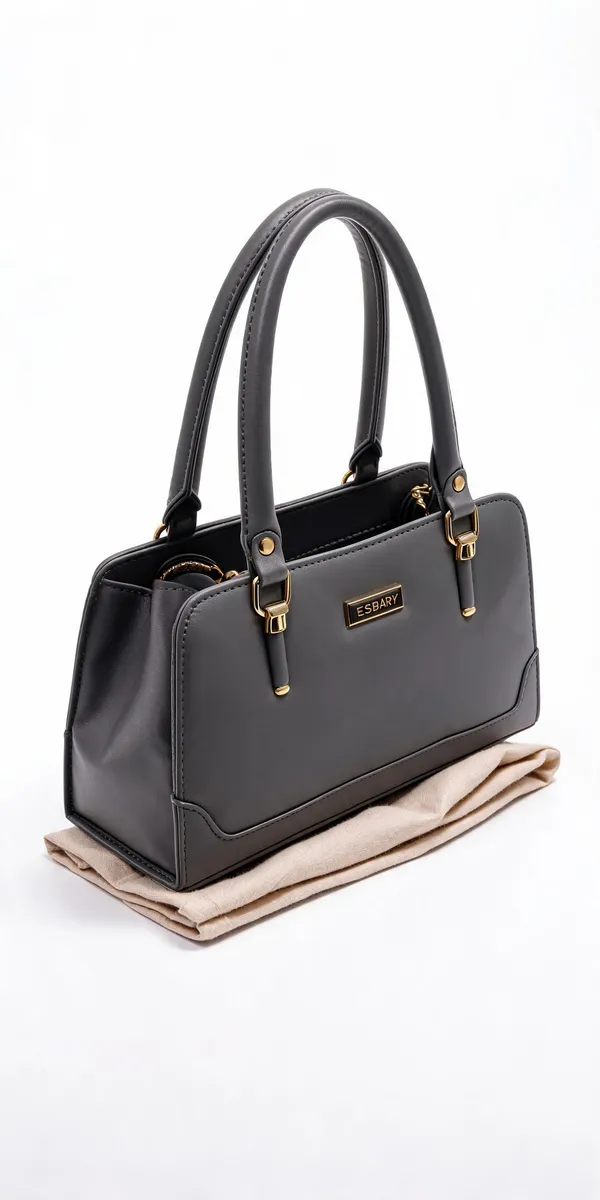 Grey_Pu_Leather_Structured_Handbag_For_Women
