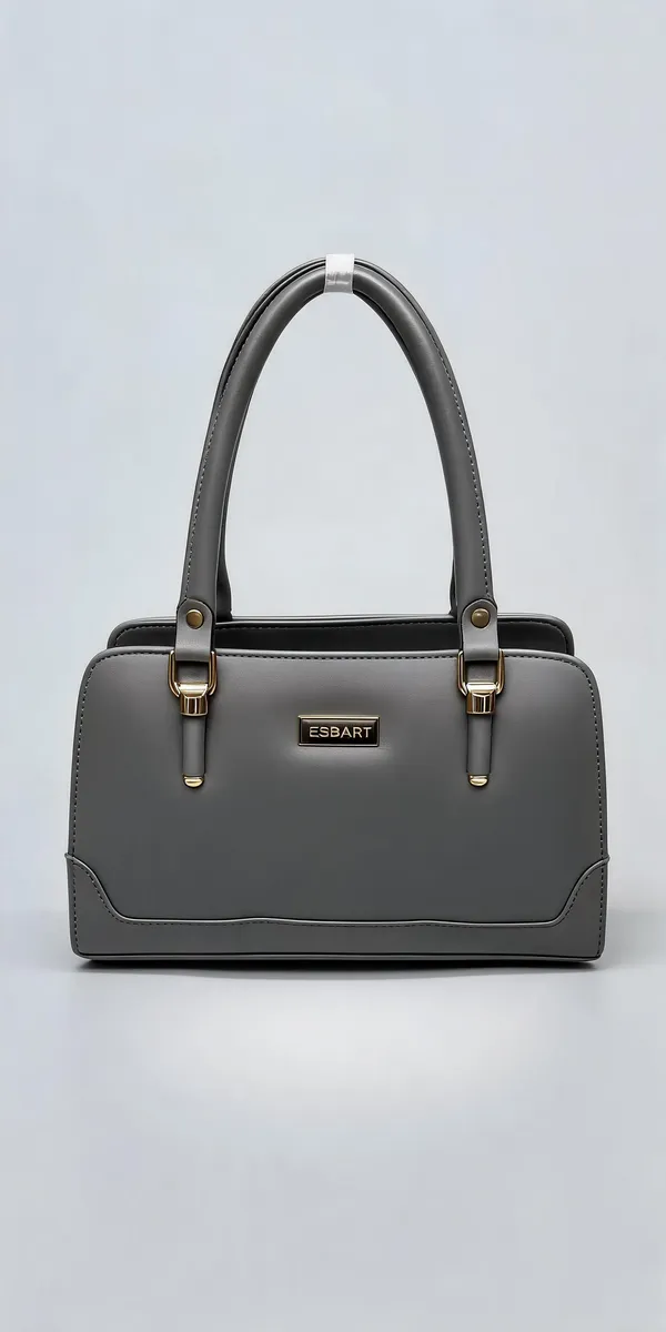 Grey_Pu_Leather_Structured_Handbag_For_Women