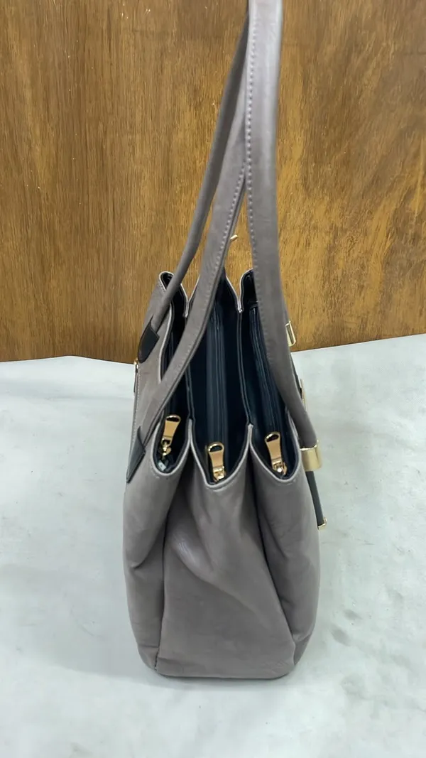 Grey_Pu_Leather_Tote_Bag_For_Women