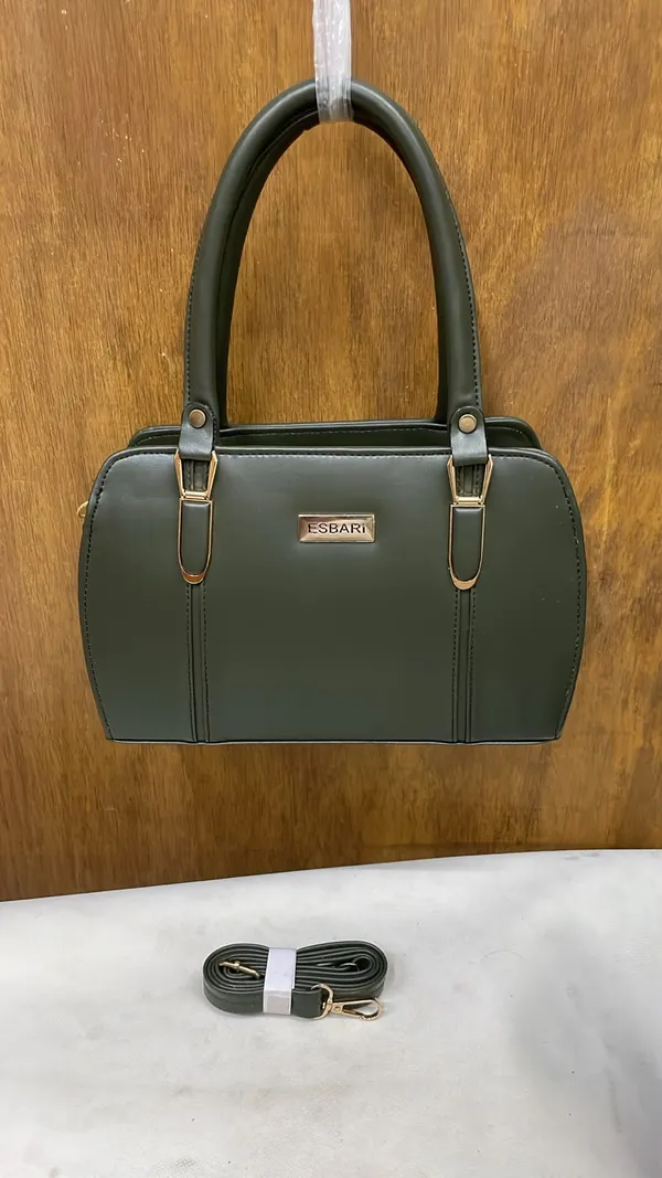 Green_Pu_Leather_Structured_Handbag_For_Women