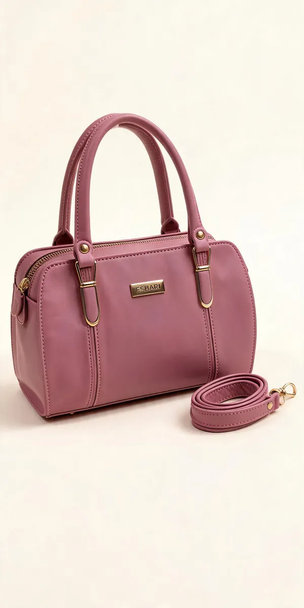 Pink_Pu_Leather_Structured_Handbag_For_Women