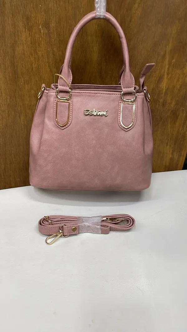 Pink_Pu_Leather_Structured_Handbag_For_Women