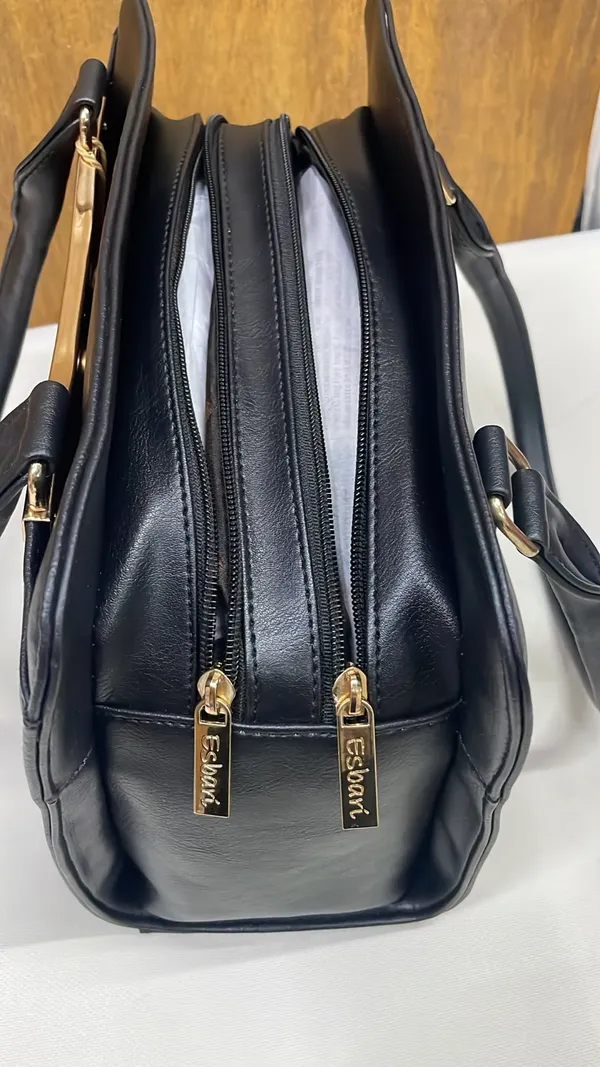 Black_Pu_Leather_Textured_Structured_Handbag_For_Women