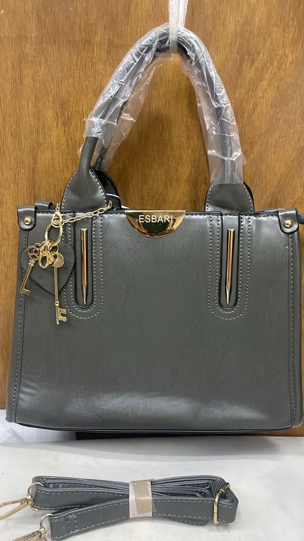 Grey_Pu_Leather_Structured_Handbag_For_Women
