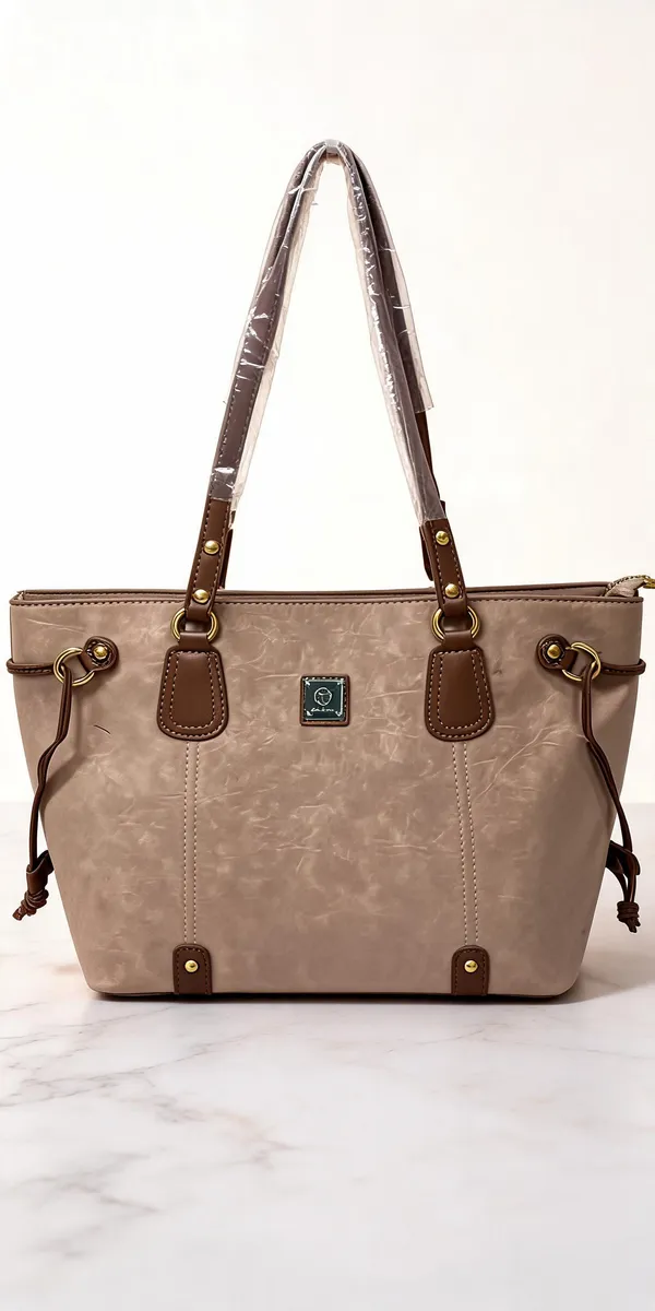 Beige_Pu_Leather_Tote_Bag_For_Women