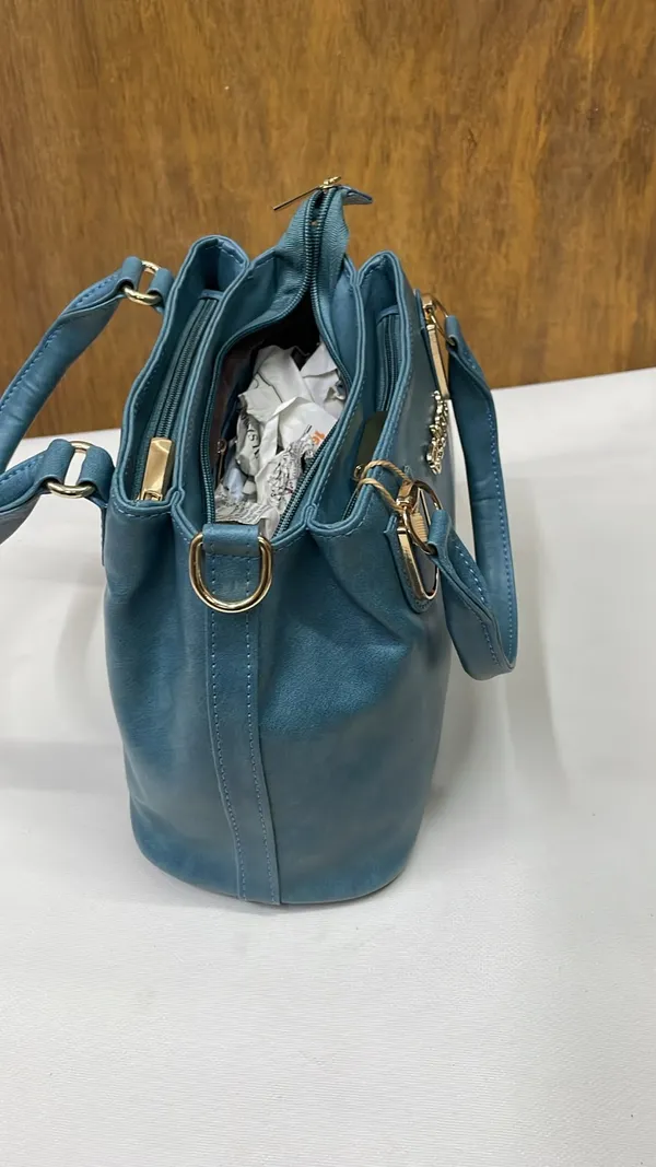 Blue_Pu_Leather_Structured_Handbag_For_Women