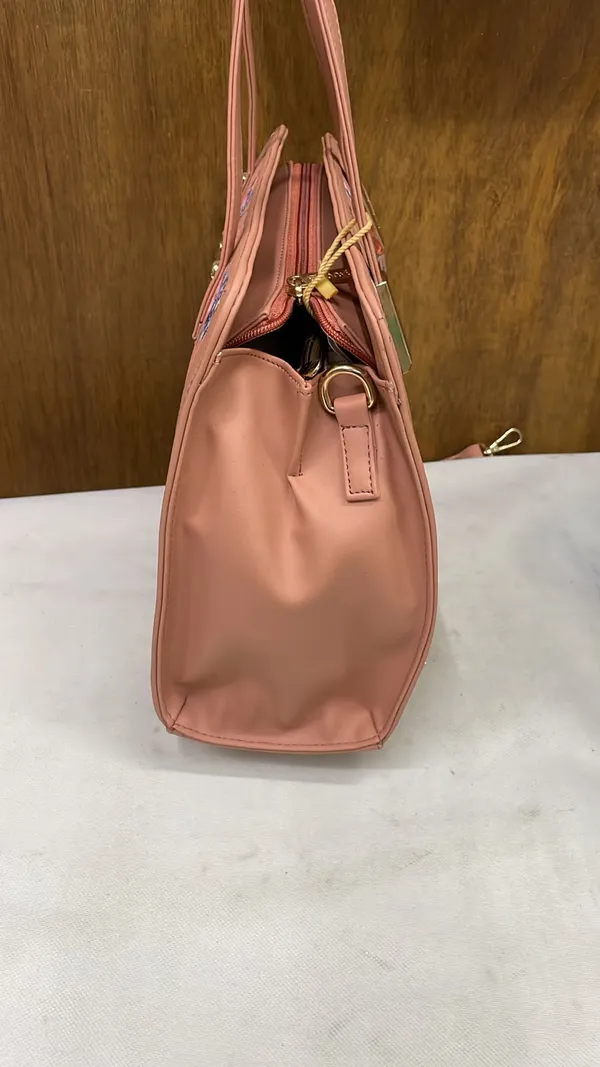 Pink_Pu_Leather_Floral_Print_Structured_Handbag_For_Women