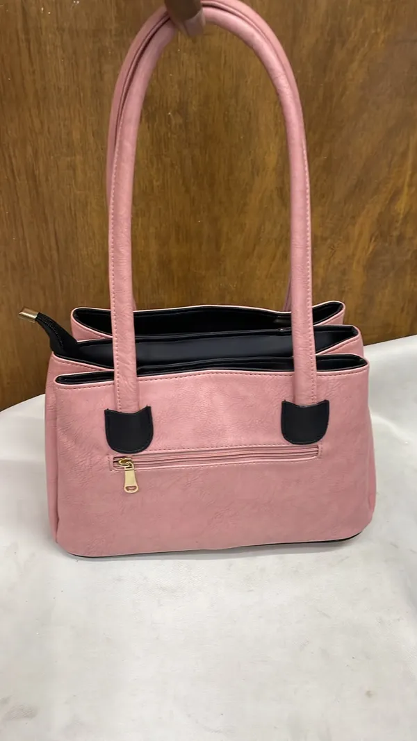 Pink_Pu_Leather_Textured_Tote_Bag_For_Women