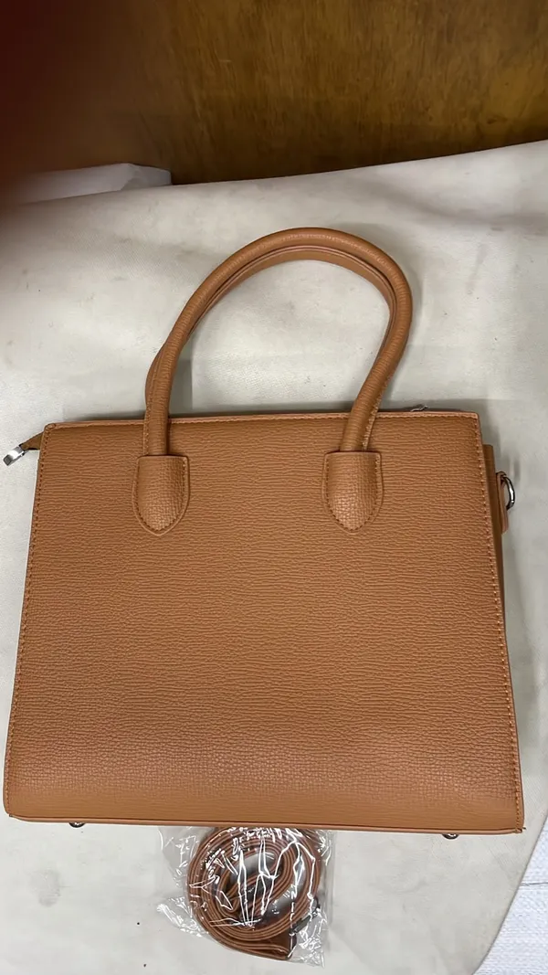 Tan_Pu_Leather_Structured_Tote_Bag_For_Women