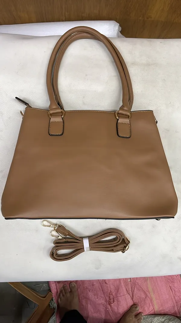 Tan_Pu_Leather_Tote_Bag_For_Women
