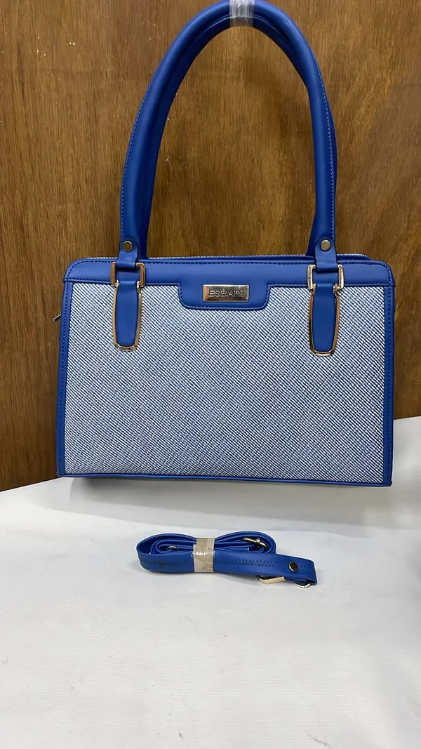 Blue_Pu_Leather_Structured_Handbag_For_Women