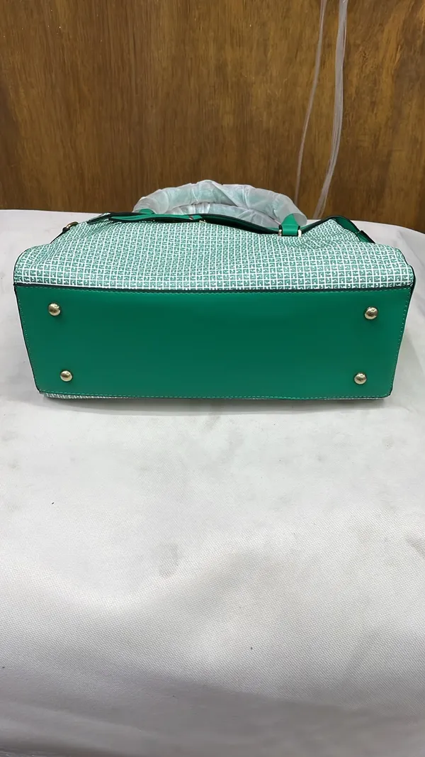 Green_Pu_Leather_Patterned_Structured_Handbag_For_Women