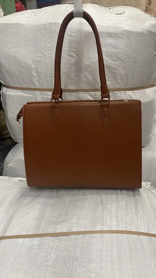 Brown_Pu_Leather_Structured_Tote_Bag_For_Women