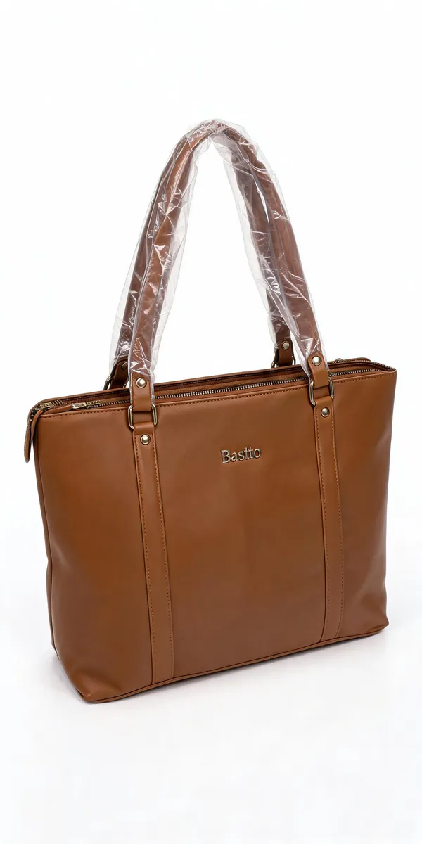 Brown_Pu_Leather_Structured_Tote_Bag_For_Women