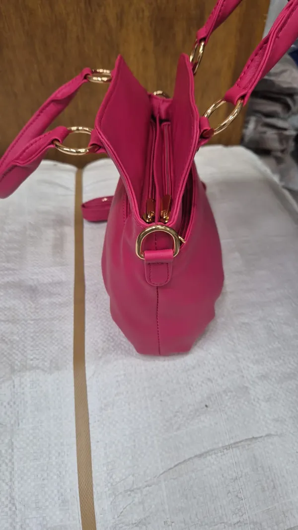 Pink_Pu_Leather_Structured_Handbag_For_Women
