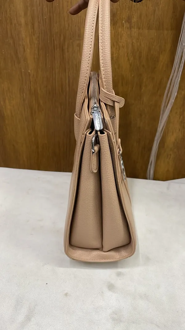 Beige_Pu_Leather_Textured_Structured_Handbag_For_Women