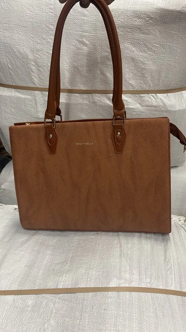 Brown_Pu_Leather_Structured_Tote_Bag_For_Women