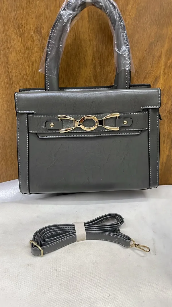 Grey_Pu_Leather_Structured_Handbag_For_Women
