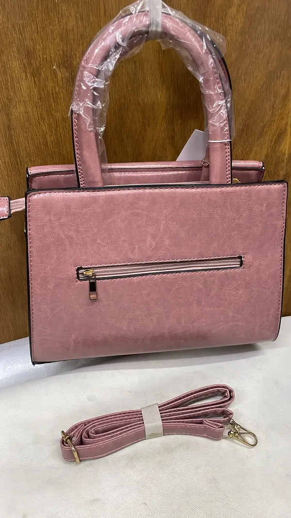 Pink_Pu_Leather_Structured_Handbag_For_Women