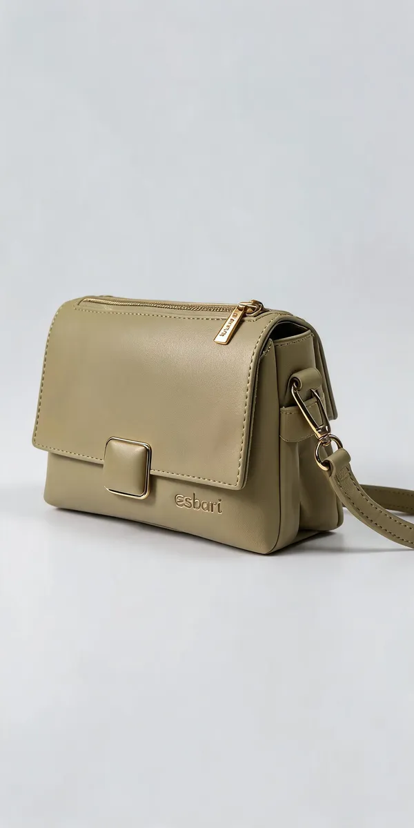 Khaki_Pu_Leather_Crossbody_Sling_Bag_For_Women