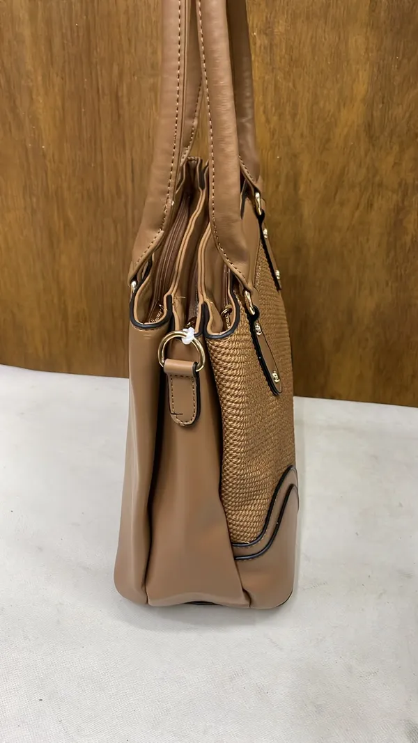 Tan_Pu_Leather_Tote_Bag_For_Women