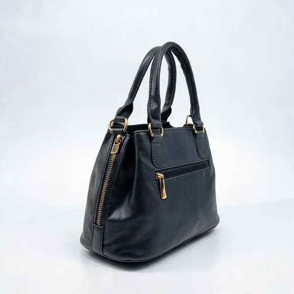 Black_Pu_Leather_Structured_Handbag_For_Women