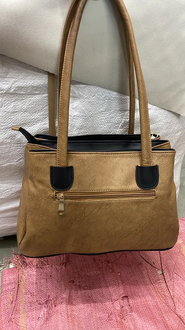 Tan_Pu_Leather_Textured_Tote_Bag_For_Women