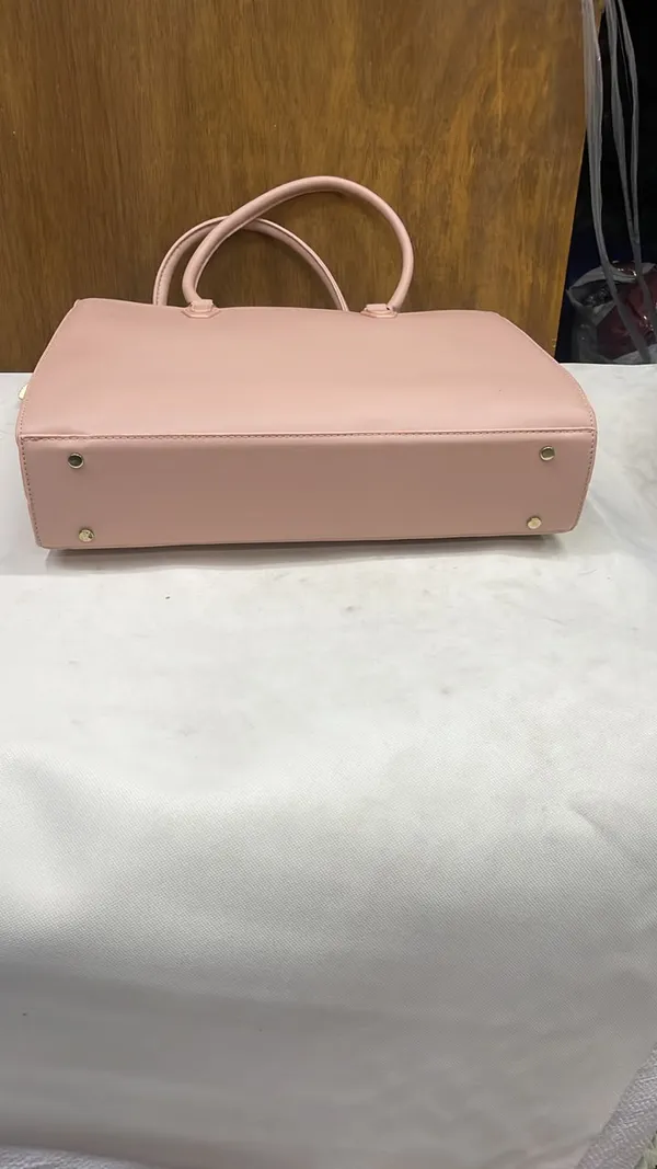 Pink_Pu_Leather_Textured_Tote_Bag_For_Women