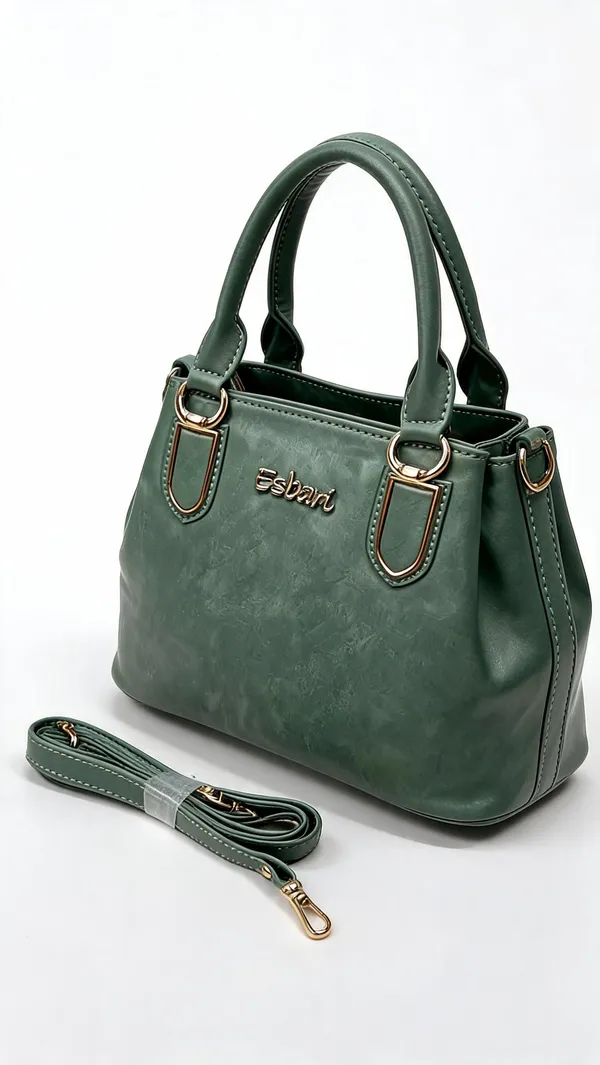 Green_Pu_Leather_Structured_Handbag_For_Women