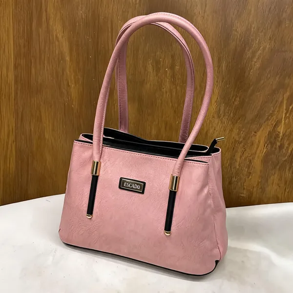 Pink_Pu_Leather_Textured_Tote_Bag_For_Women