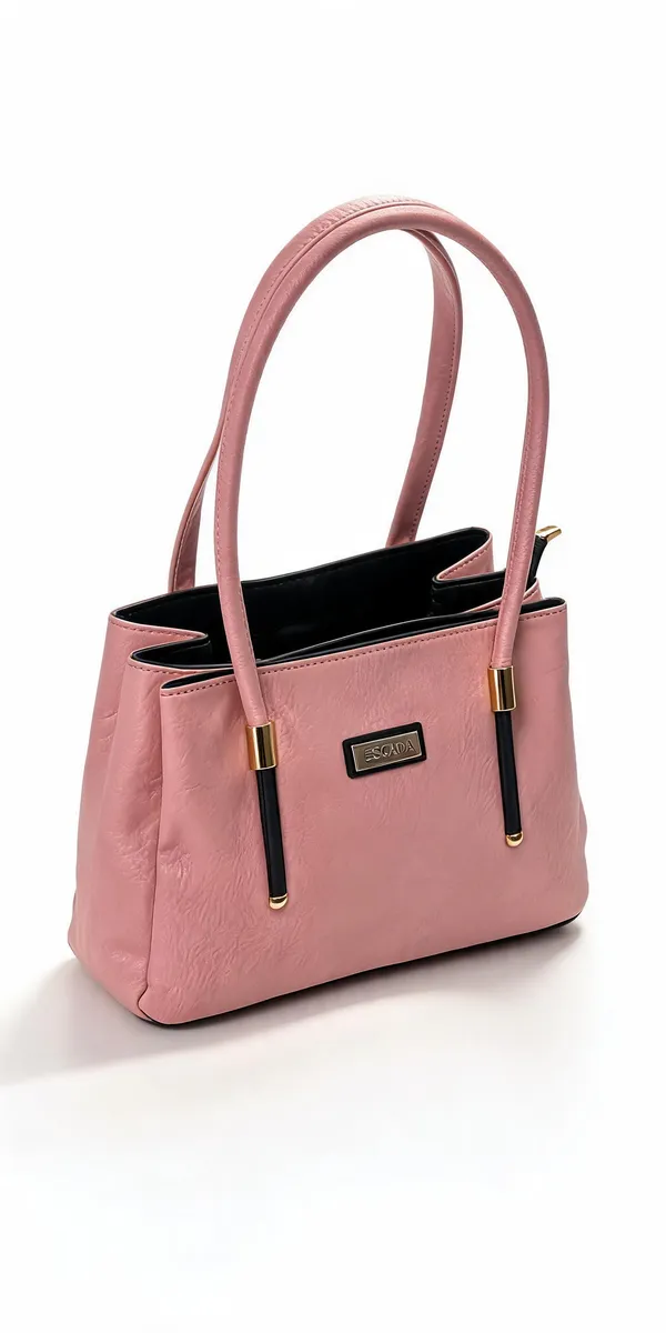 Pink_Pu_Leather_Textured_Tote_Bag_For_Women