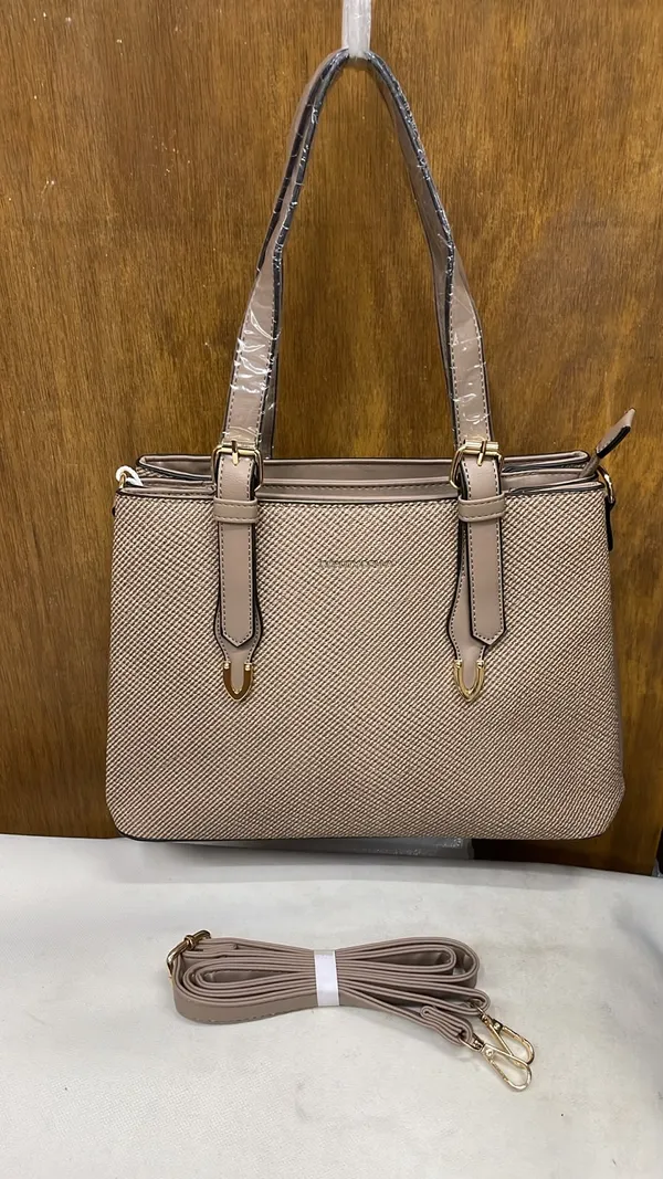Beige_Pu_Leather_Structured_Tote_Bag_For_Women