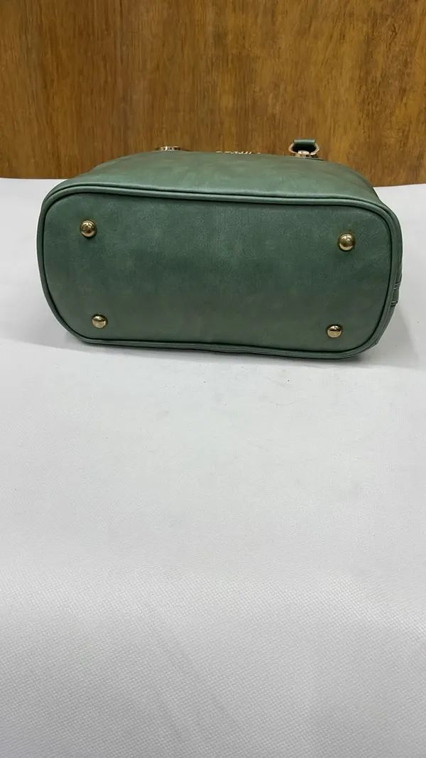Green_Pu_Leather_Structured_Handbag_For_Women