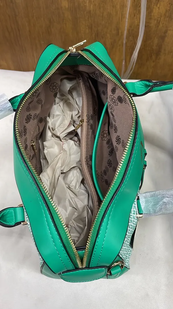 Green_Pu_Leather_Patterned_Structured_Handbag_For_Women