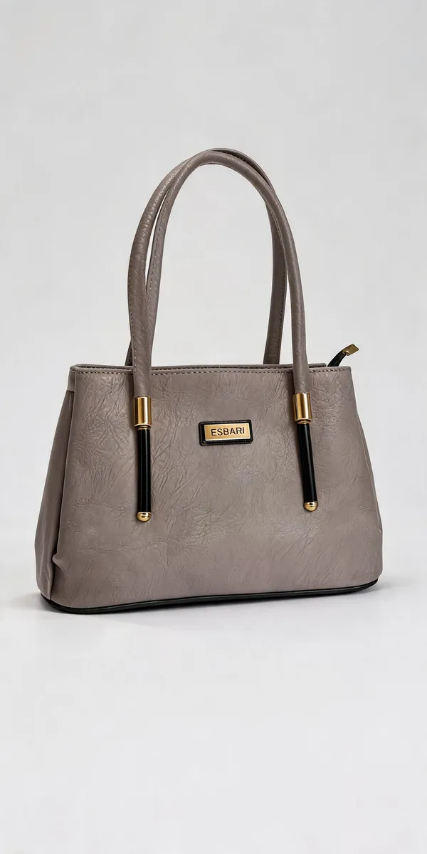 Grey_Pu_Leather_Tote_Bag_For_Women